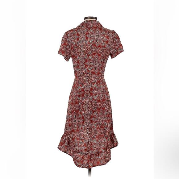 Ivory Love button down hi low ruffle hem hippie dress, size small - Picture 2 of 8